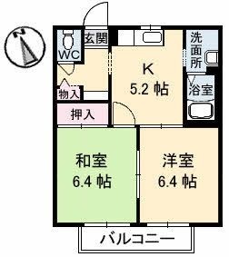 拡大写真:シャーメゾンシャリテA棟 2階202の間取り