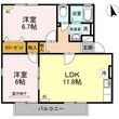 ハイカムール麻美 B棟の間取図