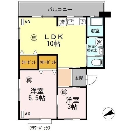 拡大写真:アーバン宮地 3階305の間取り