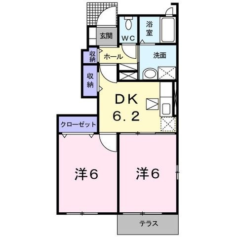 拡大写真:エクセランF.Ⅱ B 1階101の間取り