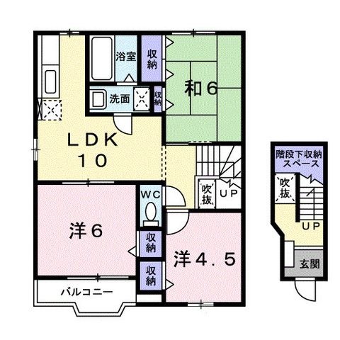 拡大写真:ロジュマンⅡ番館 2階201の間取り