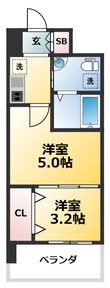 セレニテ江坂ルフレの間取図