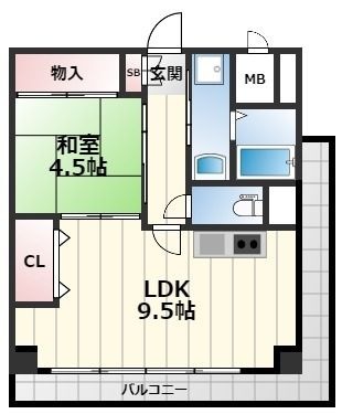 拡大写真:パークモダン新大阪 4階407の間取り