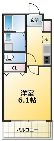 拡大写真:リアコート下新庄 3階306の間取り