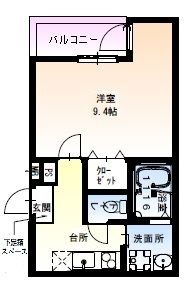 拡大写真：フジパレス塚本駅西2番館 3階303の間取り