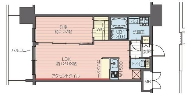 拡大写真：プレジオ森之宮 4階403の間取り