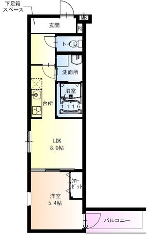 拡大写真:フジパレス庄内西町 3階303の間取り
