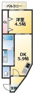 写真:KORE・YIELD千里丘 1階106の間取図