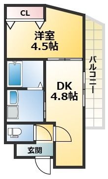 拡大写真:KORE・YIELD千里丘 1階107の間取り