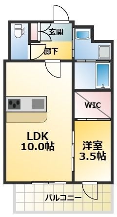 拡大写真:Alivis三国本町 6階602の間取り