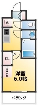 拡大写真:プレリスNEO大阪十三エルヴィオン 4階403の間取り