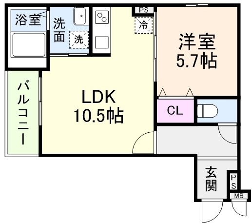 拡大写真:グランシール3番館 1階102の間取り