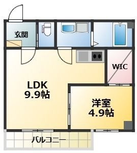 拡大写真:Scala Toyotsu 1階103の間取り