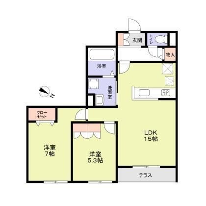 拡大写真:ハイテラス千里山 1階103の間取り