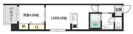 拡大写真:V-GRACE AKAGAWA 5階504の間取り