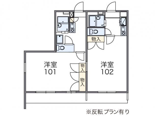 拡大写真:レオパレス仙石 3階301の間取り
