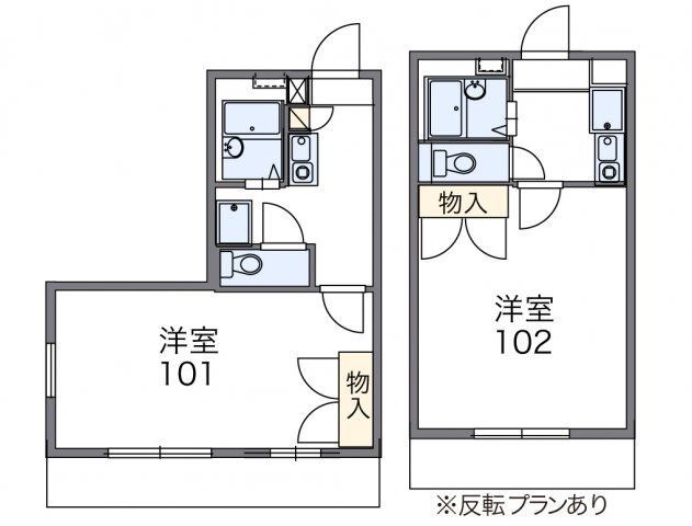拡大写真:レオパレス紀峰第1 1階102の間取り