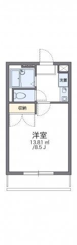 拡大写真:レオパレスKC2 2階204の間取り