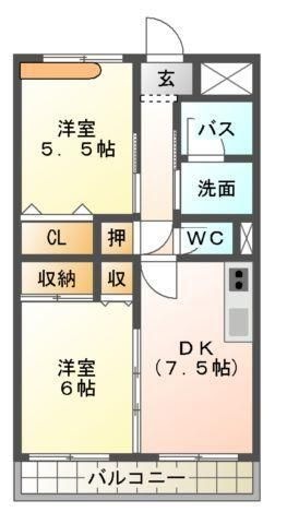 拡大写真:岐阜市北一色2丁目 3階302の間取り