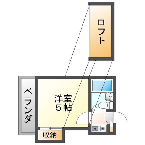 拡大写真:アルカディア北一色 2階206の間取り
