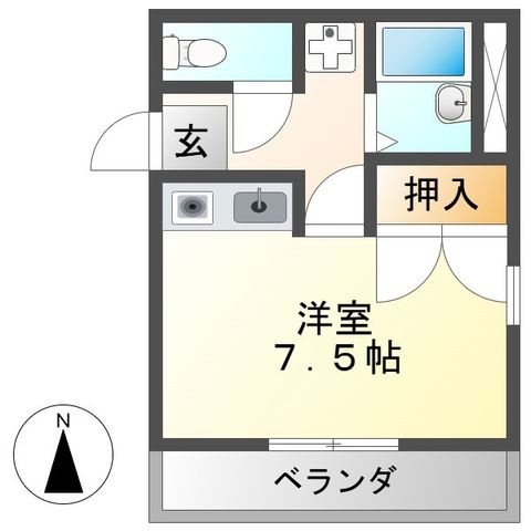 拡大写真:オーツゥ第1 2階B2の間取り