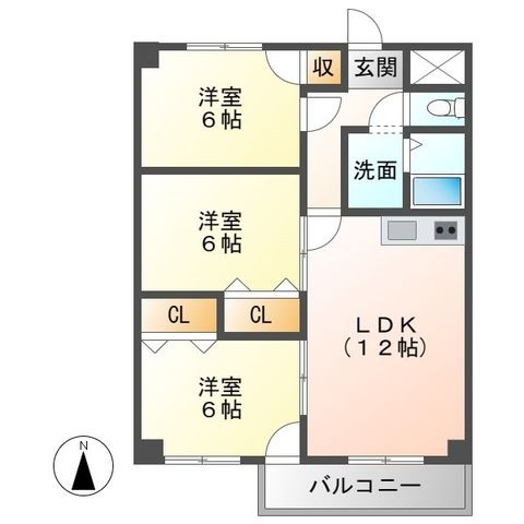 拡大写真:シェラトン広瀬 6階7Dの間取り