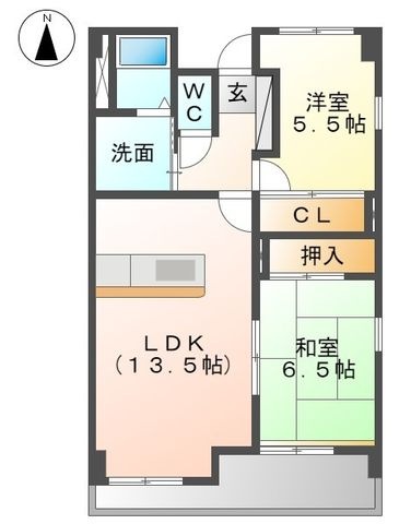 拡大写真:C・Y・WEST205 5階5Cの間取り