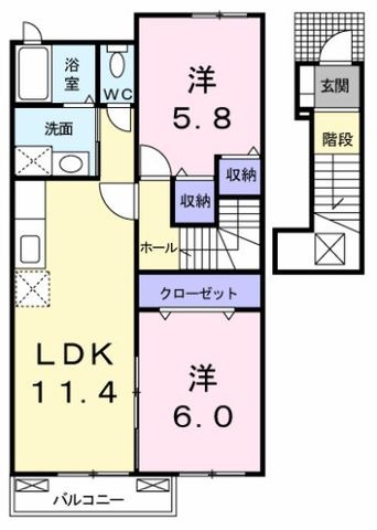 拡大写真:フォレストPARK B 2階203の間取り