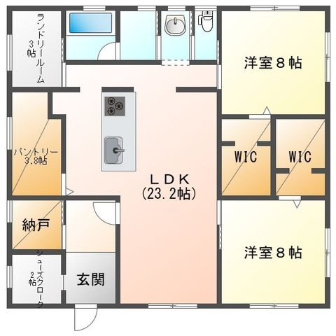 拡大写真:上川辺戸建 1階-の間取り