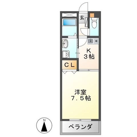 拡大写真:プリーダ 5階5Aの間取り