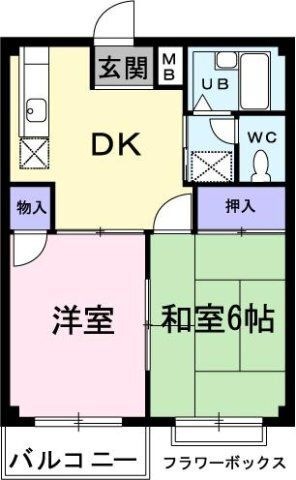 拡大写真:岐南ハイツA 2階205の間取り