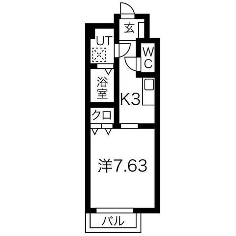 拡大写真:アンフィニ大澤 AB 1階B101の間取り