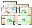 土井3丁目箱田貸家　1号の間取図