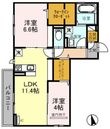 コンフォート瓜破Ⅱの間取図