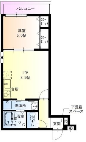 拡大写真:フジパレス住吉遠里小野 2階205の間取り