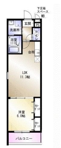 拡大写真:grand ciel 2階207の間取り