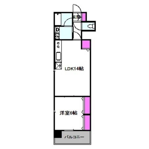 拡大写真：Broad阿倍野阪南町Residence 7階701の間取り