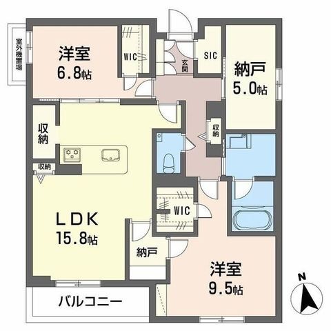 拡大写真:シャーメゾン阪南ガーデン 2階201の間取り