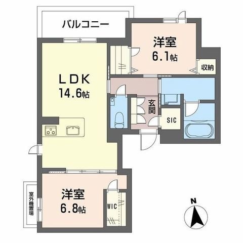 拡大写真:シャーメゾン阪南ガーデン 3階302の間取り