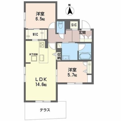 拡大写真:メゾンブランカあびこ南 1階103の間取り