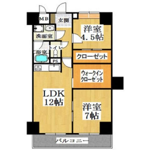 拡大写真：パークモダン住之江公園 1階108の間取り