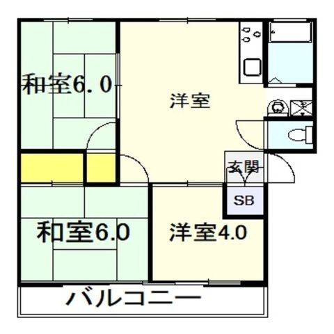 拡大写真:サンパーク北野 1階12の間取り