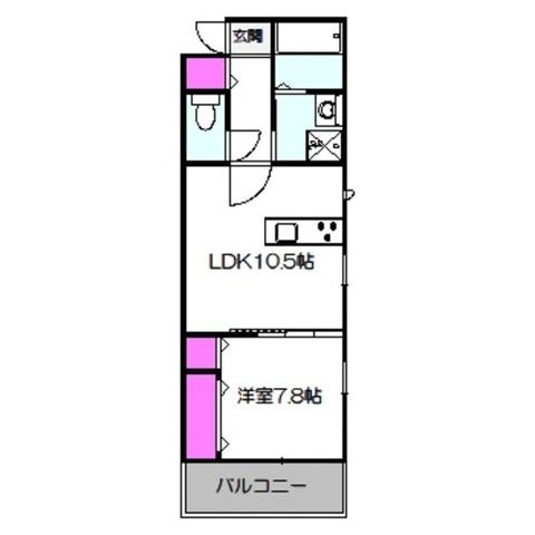 拡大写真:CASA PINO SOLO 3階302の間取り
