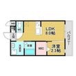 リアコート北田辺Ⅱの間取図