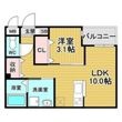 リアコート北田辺Ⅱの間取図