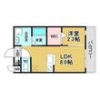 リアコート北田辺Ⅱの間取図