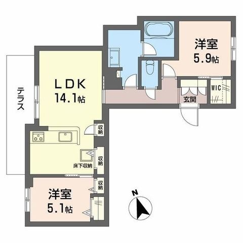 拡大写真:モノリス 天王寺 1階101の間取り