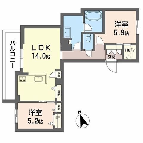 拡大写真:モノリス 天王寺 2階201の間取り