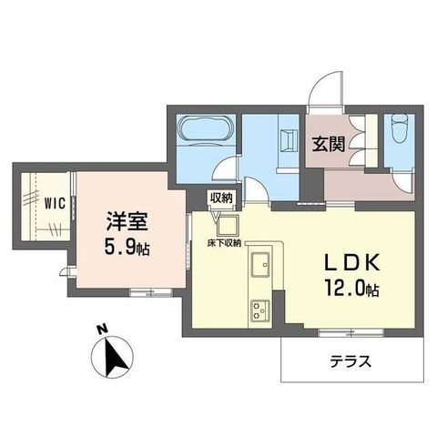 拡大写真:モノリス 天王寺 1階102の間取り
