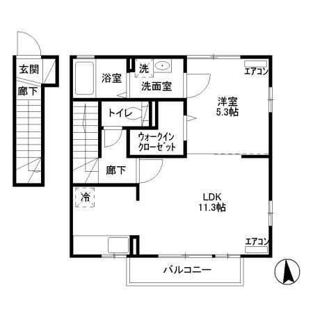拡大写真：サンクレアⅥ 2階201の間取り